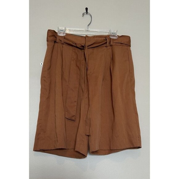 NEW Banana Republic Womens Pleated Avery Relaxed Shorts Size 8 Brown Dress Short - Picture 1 of 8